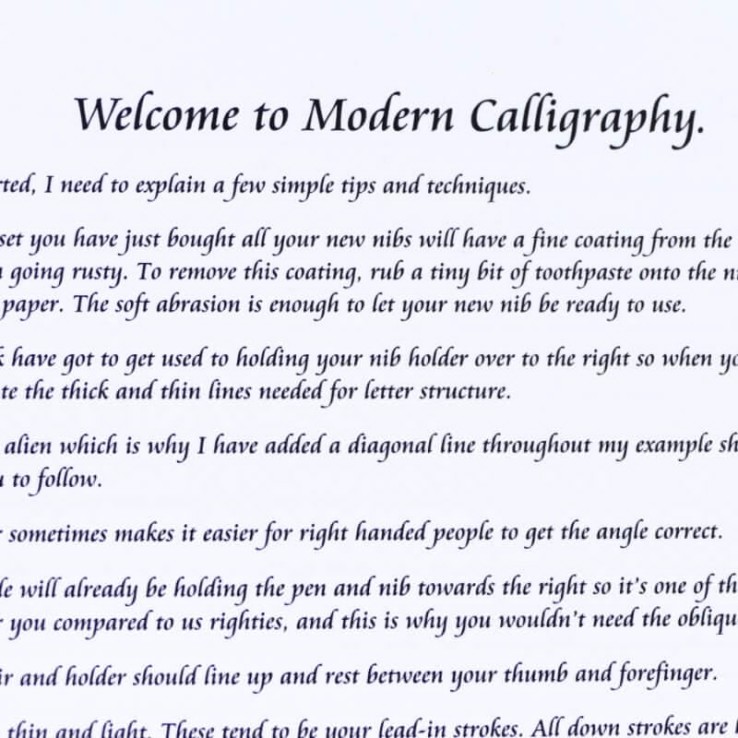 Folleto de caligrafía moderna Folleto de caligrafía moderna