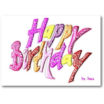 Calligraphy Arts Carta di ragazze di buon compleanno