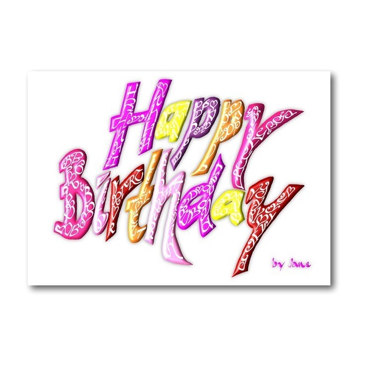 Calligraphy Arts Hyvää syntymäpäivää tyttökortti