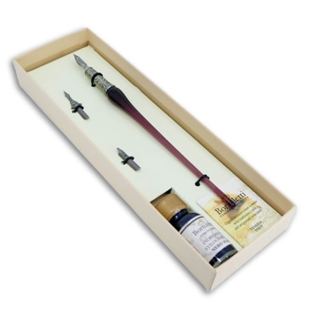 Penna calligrafica in vetro - 9 colori