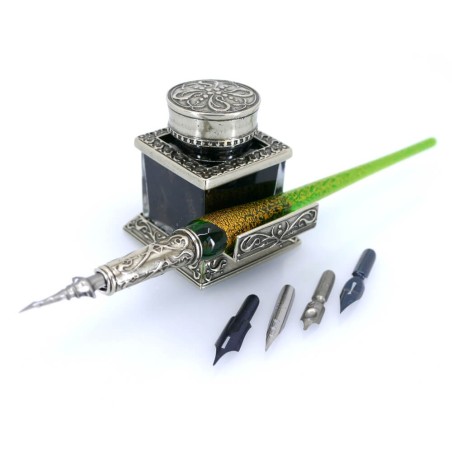 Glass Calligraphy Pen Set - Gold Leaf