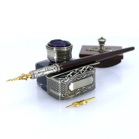 Ensemble de bureau de calligraphie en bois - Corner