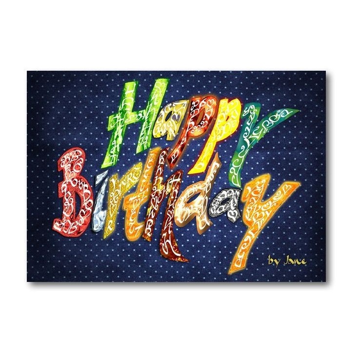 Happy birthday general card (dark) by Calligraphy Arts