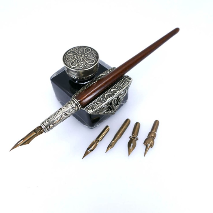 Ensemble de bureau de calligraphie en bois - Tiziano Ensemble de bureau de calligraphie en bois - Tiziano