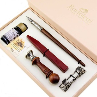 Bortoletti Cimaroli wooden pen and seal set handmade in Italy