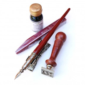 Gothic wax seal, pen and stand