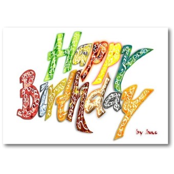 Feliz cumpleaños tarjeta de luz general por Calligraphy Arts