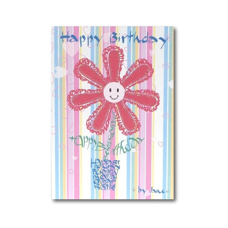 Happy birthday daisy flower card by Calligraphy Arts