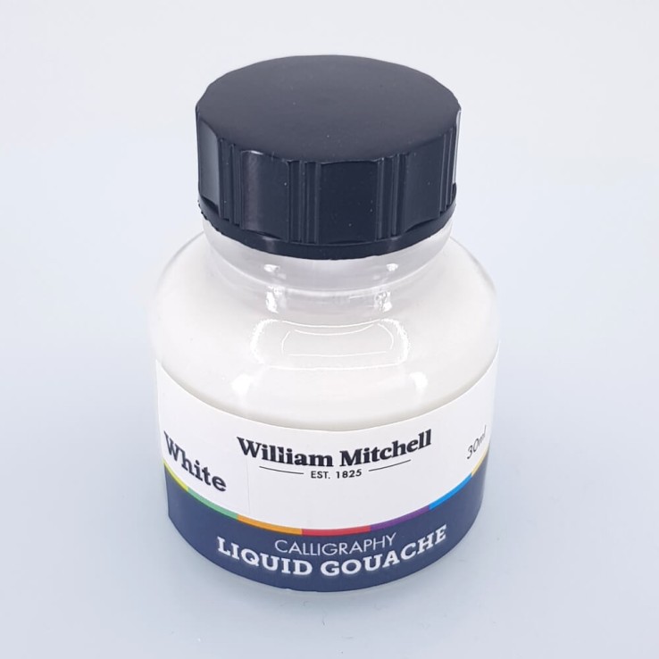 William Mitchell líquido gouache blanco 30 ml botella