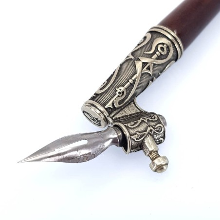 Stylo oblique en bois et bronze