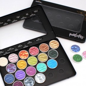 Caja de metal para 22 colores de perlas