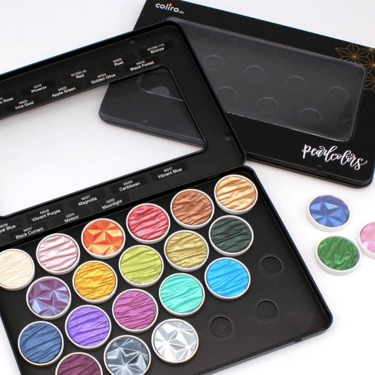 Black Metal Palette Box til 22 Coliro Perlekolor Black Metal Palette Box til 22 Coliro Perlekolor