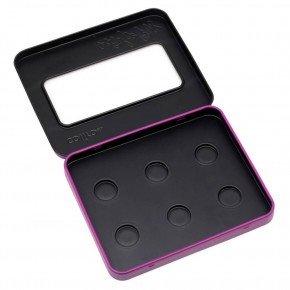 Metal box for 6 pearl colours - purple
