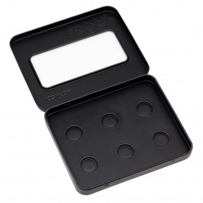 Caja de metal para 6 colores perlados - negro