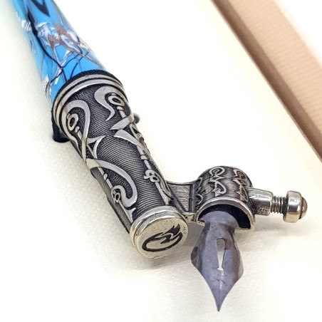 Oblique calligraphy pen - glass silver leaf