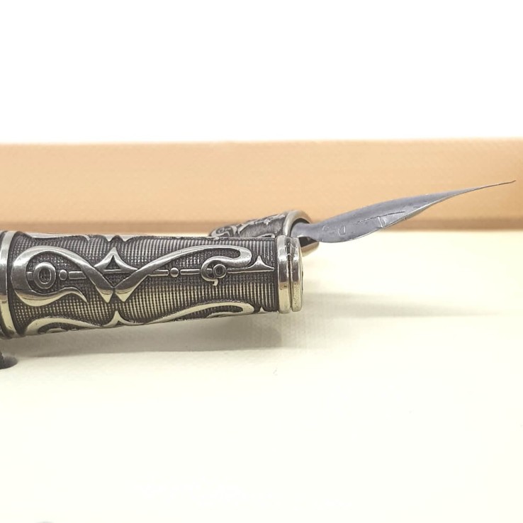 Sned kalligrafi penna - glas bladsilver Sned kalligrafi penna - glas bladsilver
