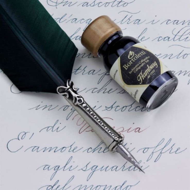 Bortoletti Classico Feather Quill Pen en Ink Set83