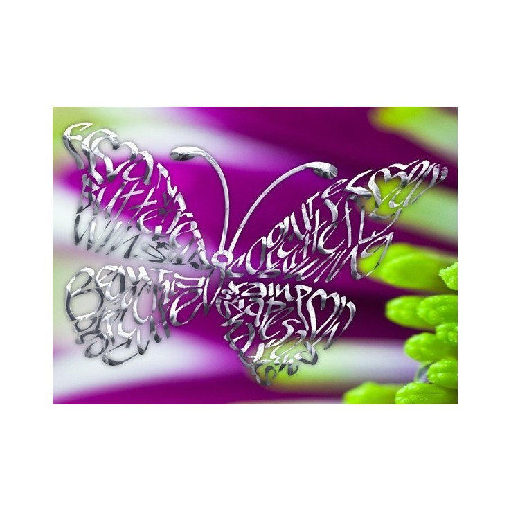 Butterfly greeting card with scripted word art