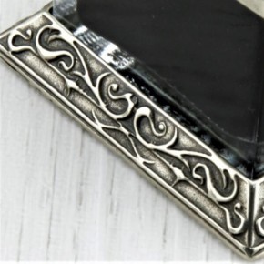 Ornate Square Inkwell With Pen Rest