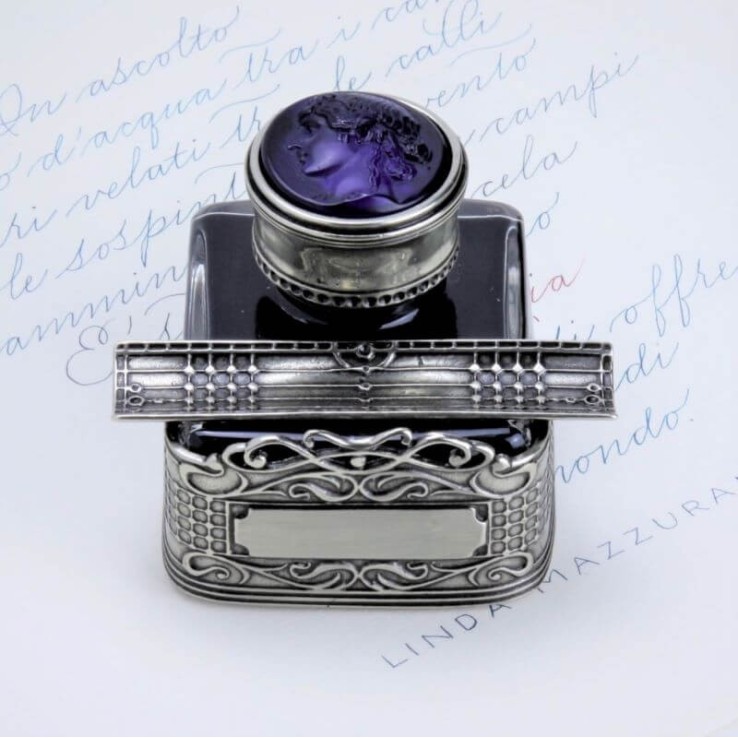 Ensemble de bureau de calligraphie en verre- Priuli Ensemble de bureau de calligraphie en verre- Priuli