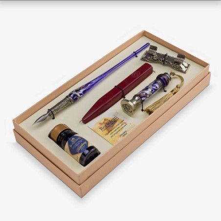 Stylo en verre, cachet de cire - Leopardi