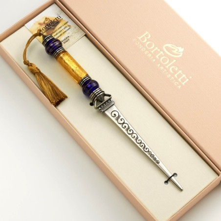 Bortoletti Casanova brevöppnare med Murano Gold Leaf Pearl