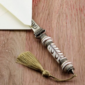 Coupe-Papier avec perle de verre Murano rouge - Ouvre lettre contemporain