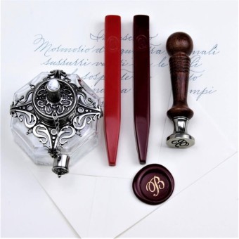Bortoletti Rialto wax seal stamp set with wooden handle 2