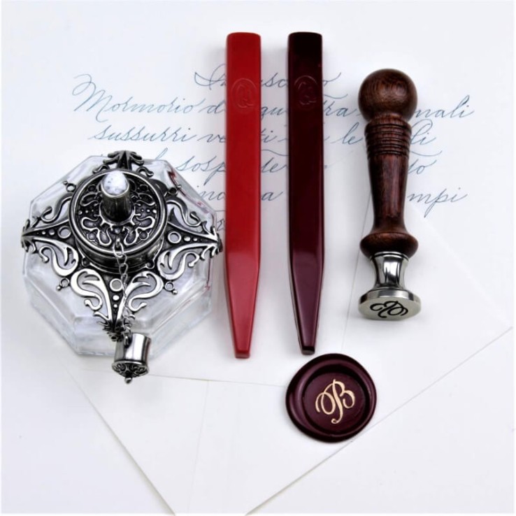 Rialto Bortoletti WAX SEAL KIT met afdichtingswas en sierlijke brander
