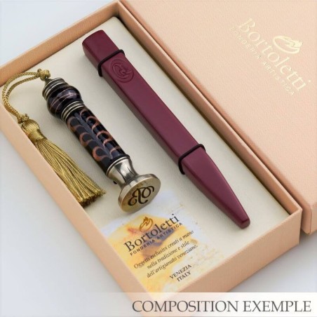 Bortoletti Milani Murano Glass Wax Seal Stempel med Aventurine tråde