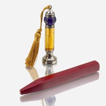 Bortoletti Sello de cera de vidrio Casanova Murano con hoja de oro 24ct 2