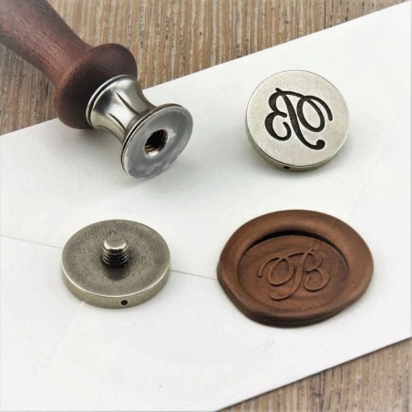 Bortoletti wooden wax seal handle with bronze threaded support