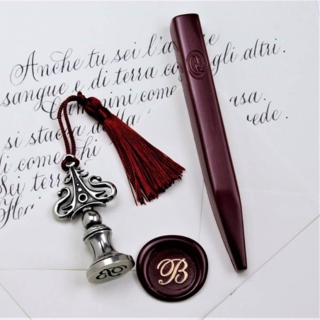 Bortoletti interchangeable wax seal stamp handle with coloured tassel