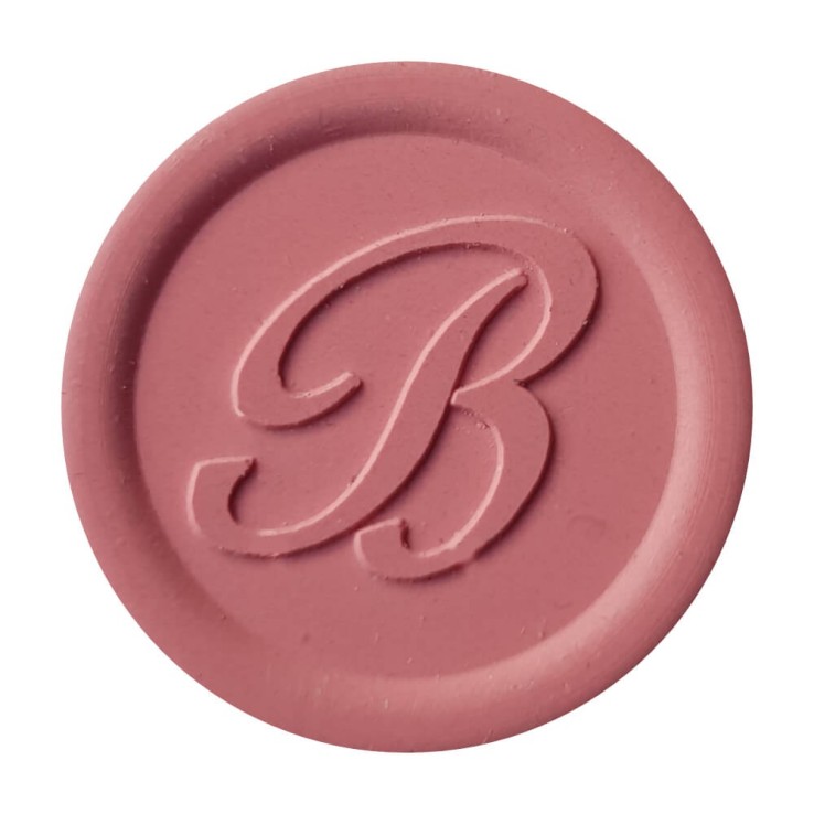 Decorative pink wax seal created with Bortoletti sealing wax