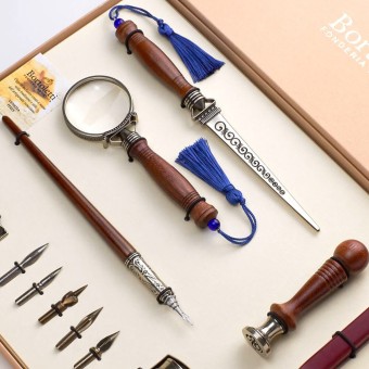 Bortoletti Mocenigo Trä Kalligrafi Desk Set Complete Writing Collection 2