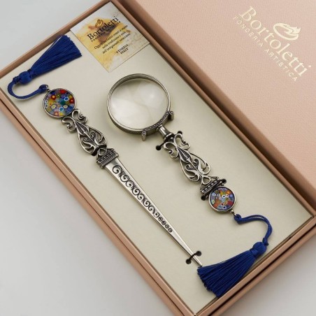 Bortoletti Murrina letter opener and magnifying glass desk set