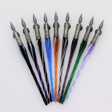 Neuf couleurs de Bortoletti Stylo de calligraphie en verre de Molin torsadé