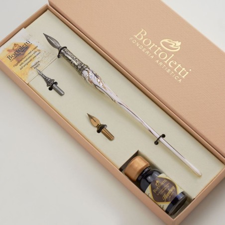 Elfenben Bortoletti Grimani Murano Glass Calkligrafi Set