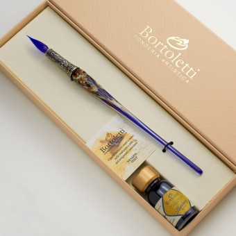 Rouge Bortoletti Stylo à plongée en verre de Gaggia Murano 2