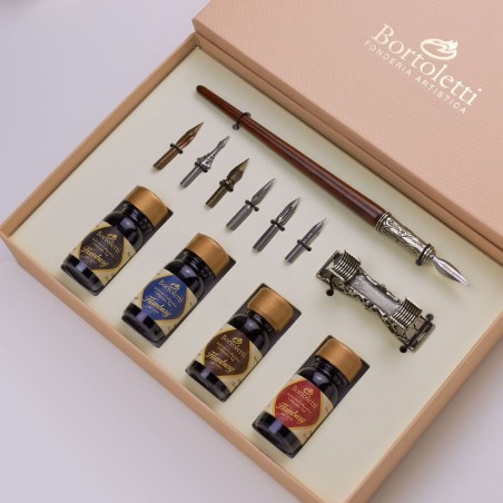 Bortoletti Guardi wooden calligraphy set with six nibs