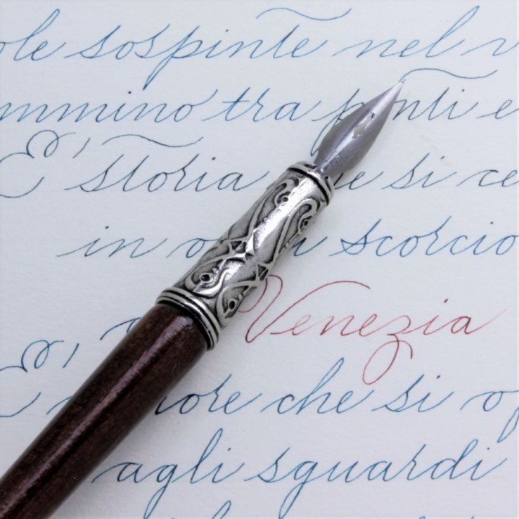 Bortoletti Guardi-Schreibtisch-Stift mit Bronze-Detail