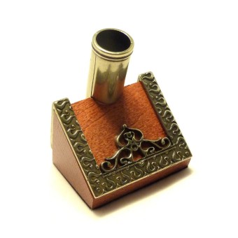 Bortoletti Moro wooden pen holder with bronze detail 2