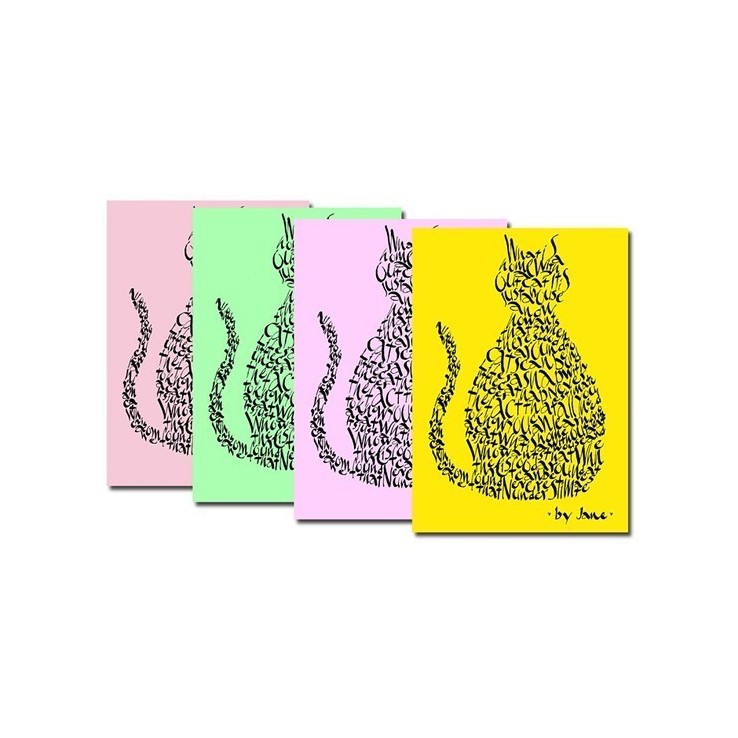 Notelets de chat dans des couleurs pastel par Calligraphy Arts