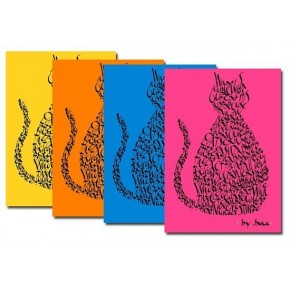 Cartes chat - couleurs vives