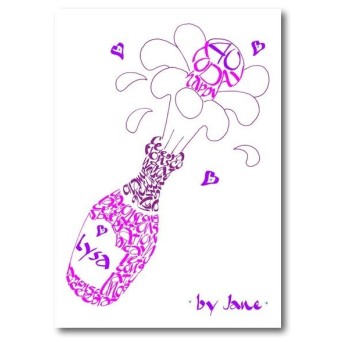 Personalised champagne celebration card by Calligraphy Arts