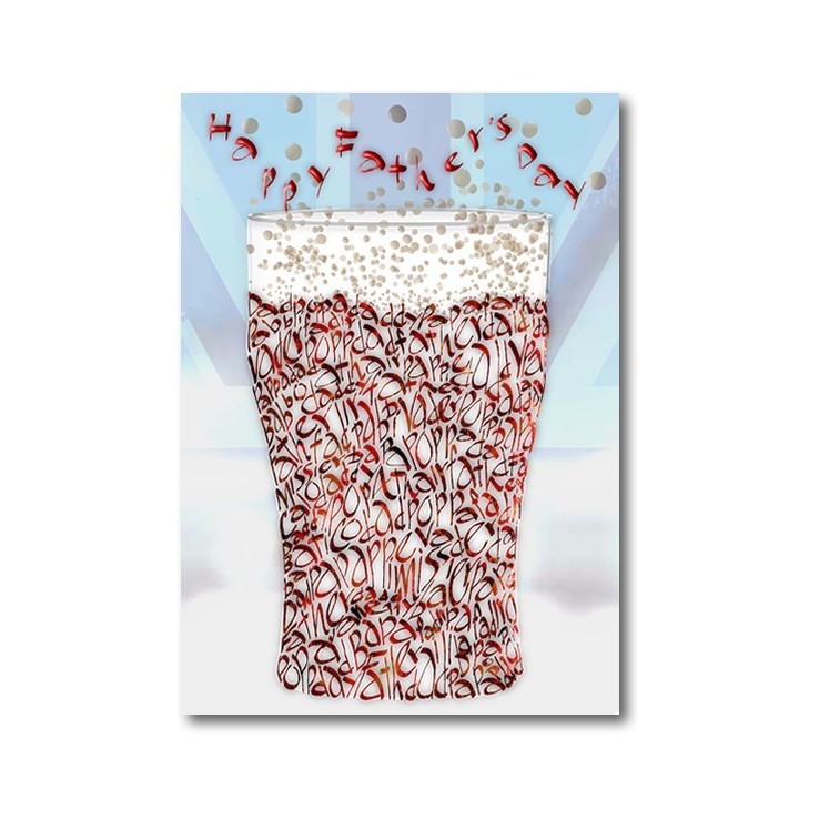 Vatertags-Bierglas-Karte mit mehrsprachigem Papa-Wortlaut