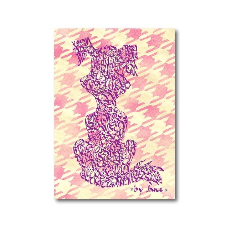 Roze cartoonhond door Calligraphy Arts