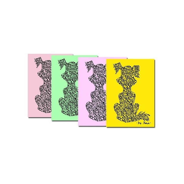Cartes pour chiens - couleurs pastel