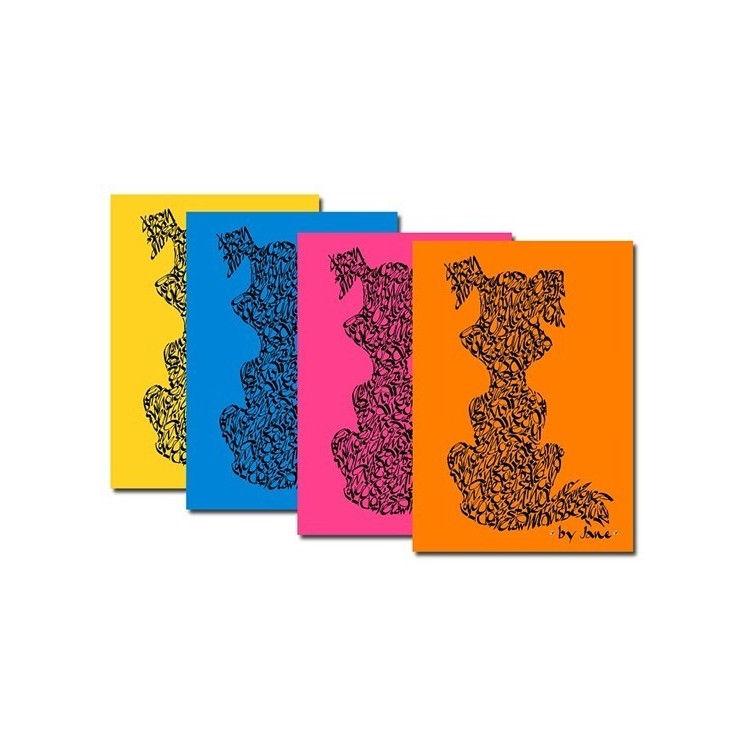 Cartes de chien - couleurs vives