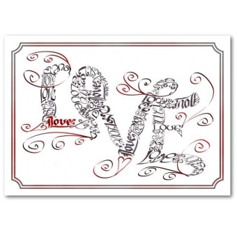 Love Swirls Greeting Biglietto da parte Calligraphy Arts